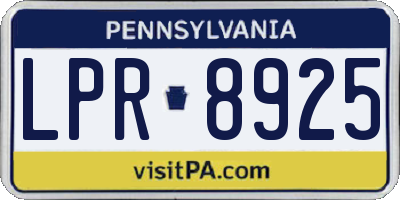 PA license plate LPR8925