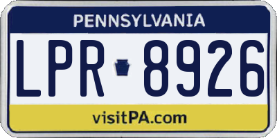 PA license plate LPR8926