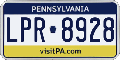 PA license plate LPR8928