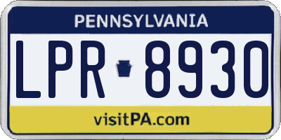 PA license plate LPR8930