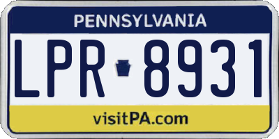 PA license plate LPR8931