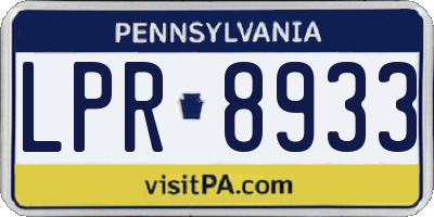 PA license plate LPR8933