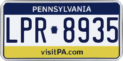 PA license plate LPR8935