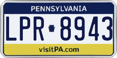 PA license plate LPR8943