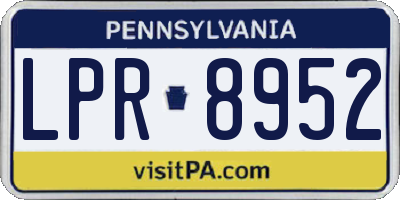 PA license plate LPR8952