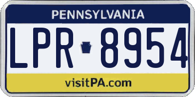 PA license plate LPR8954