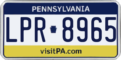 PA license plate LPR8965