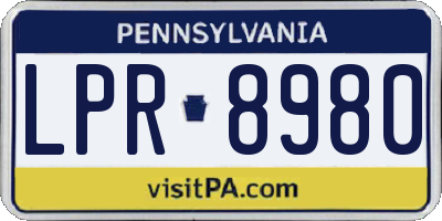 PA license plate LPR8980