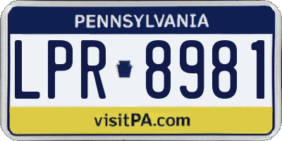 PA license plate LPR8981