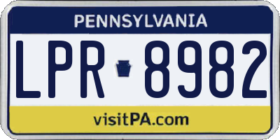 PA license plate LPR8982
