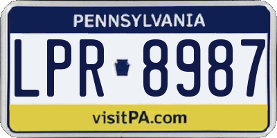 PA license plate LPR8987