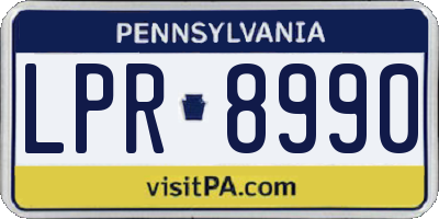 PA license plate LPR8990