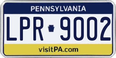 PA license plate LPR9002