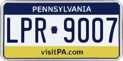 PA license plate LPR9007