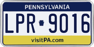 PA license plate LPR9016
