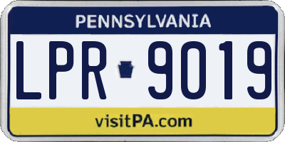 PA license plate LPR9019
