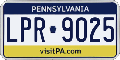 PA license plate LPR9025