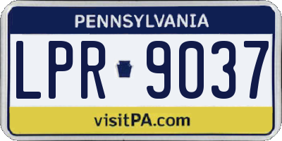 PA license plate LPR9037