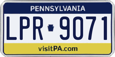 PA license plate LPR9071