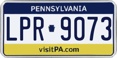 PA license plate LPR9073
