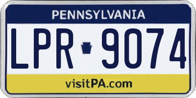 PA license plate LPR9074