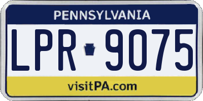 PA license plate LPR9075