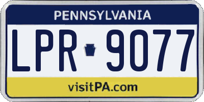 PA license plate LPR9077