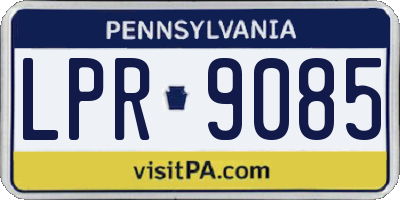 PA license plate LPR9085