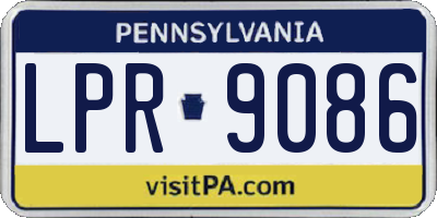 PA license plate LPR9086