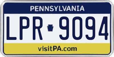 PA license plate LPR9094
