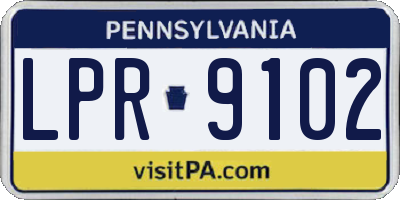 PA license plate LPR9102