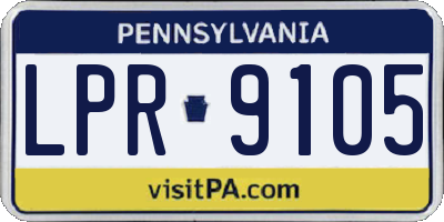 PA license plate LPR9105