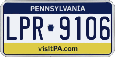 PA license plate LPR9106