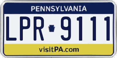 PA license plate LPR9111