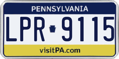PA license plate LPR9115