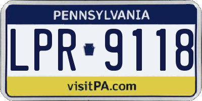PA license plate LPR9118