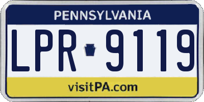 PA license plate LPR9119