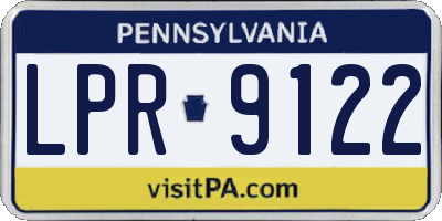 PA license plate LPR9122