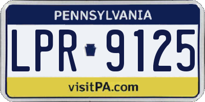 PA license plate LPR9125