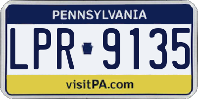 PA license plate LPR9135