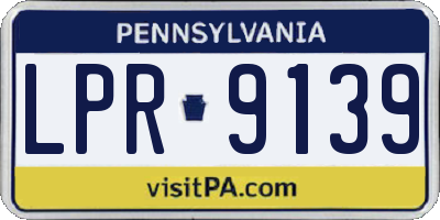 PA license plate LPR9139