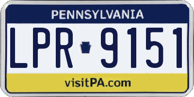 PA license plate LPR9151