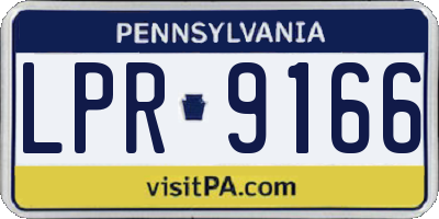 PA license plate LPR9166