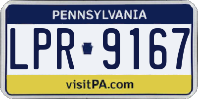 PA license plate LPR9167