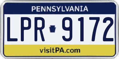 PA license plate LPR9172
