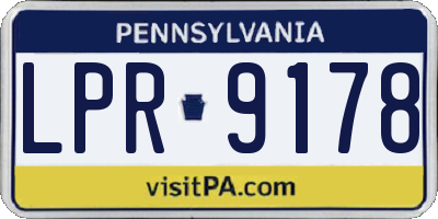 PA license plate LPR9178