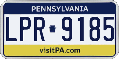 PA license plate LPR9185