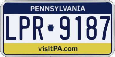 PA license plate LPR9187