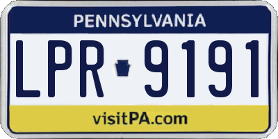 PA license plate LPR9191