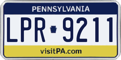 PA license plate LPR9211